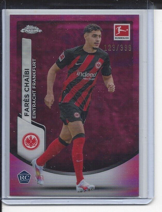 FARES CHAIBI  2023-24 TOPPS CHROME BUNDESLIGA MAGENTA REFRACTOR RC #D 123/399