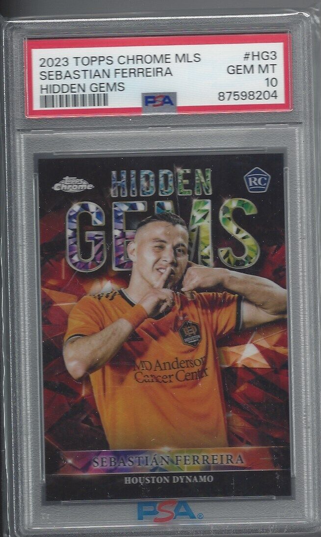 SEBASTIAN FERREIRA 2023 TOPPS CHROME MLS HIDDEN GEMS RARE!! SSP PSA 10 POP 1/1