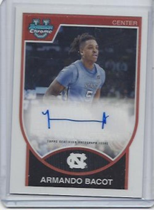 ARMANDO BACOT 2023-24 BOWMAN CHROME UNIVERSITY 2007-08 RETRO AUTO #D 7/99