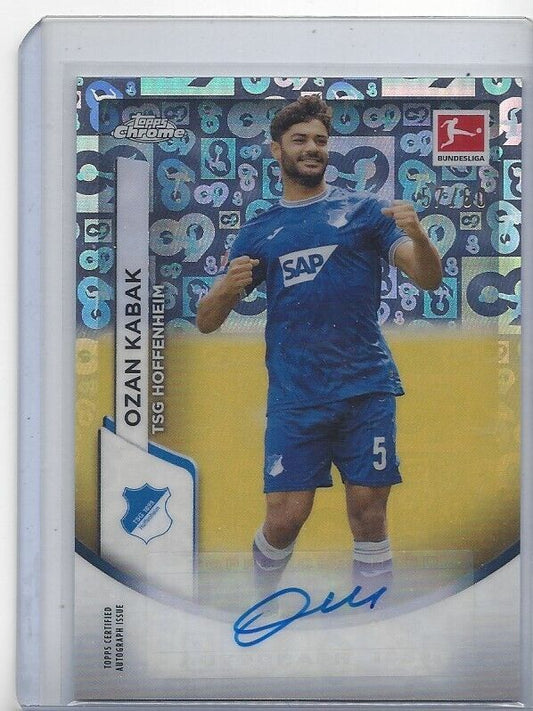 OZAN KABAK 2023-24 TOPPS CHROME BUNDESLIGA 60 YEARS REFRACTOR AUTO #D 57/60