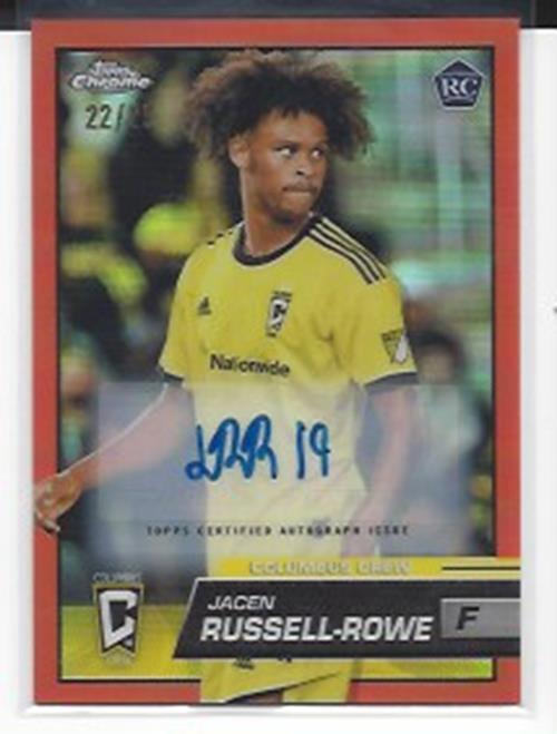 JACEN RUSSELL-ROWE 2023 TOPPS CHROME MLS ORANGE REFRACTOR ROOKIE AUTO RC #D /25