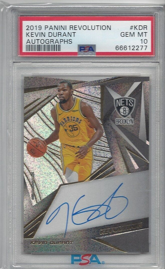 KEVIN DURANT 2019 PANINI REVOLUTION SIGNATURES ON CARD AUTO PSA 10 GEM MINT