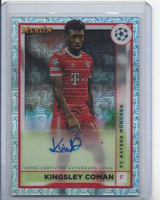 KINGSLEY COMAN 2022-23 TOPPS MERLIN CHROME MOJO REFRACTOR AUTO #D 45/99