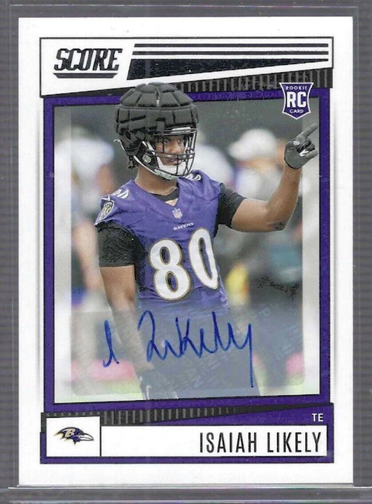 ISAIAH LIKELY 2022 PANINI SCORE ROOKIE AUTO RC #372