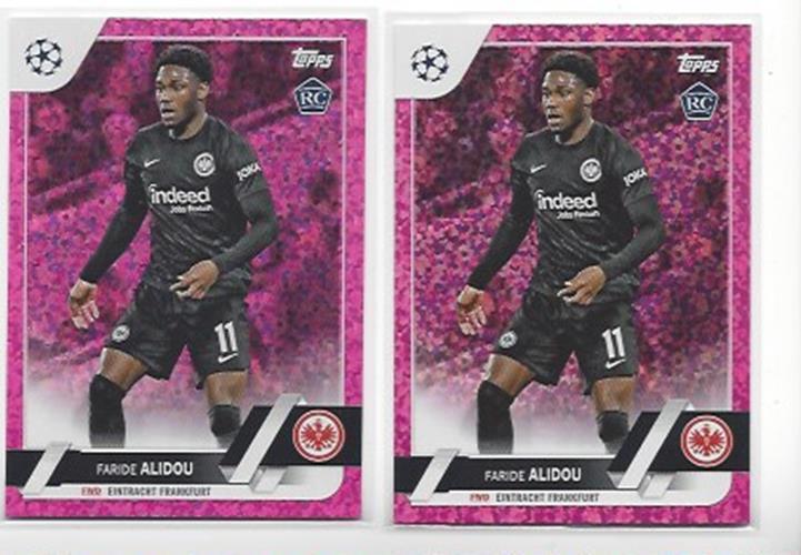 FARIDE ALIDOU 2022-23 TOPPS UEFA CLUB COMPETITIONS PINK SPARKLE SP RC #35