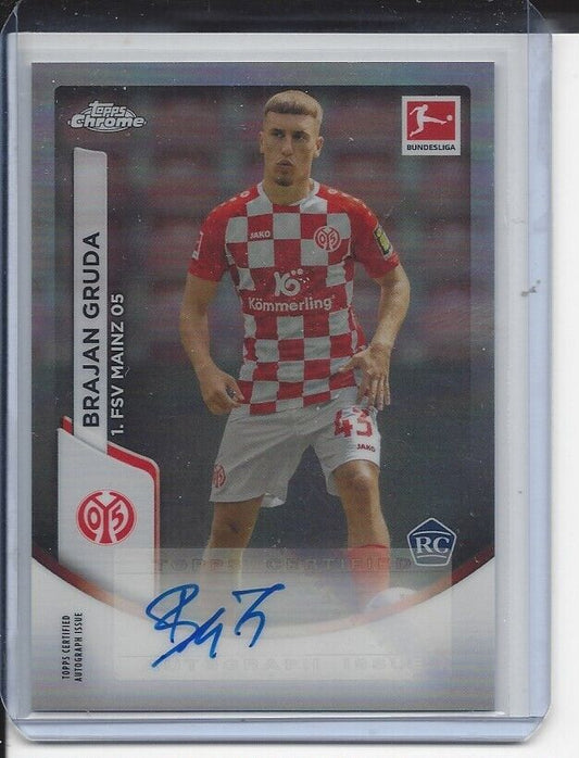 BRAJAN GRUDA 2023-24 TOPPS CHROME BUNDESLIGA MAINZ ROOKIE REFRACTOR AUTO RC