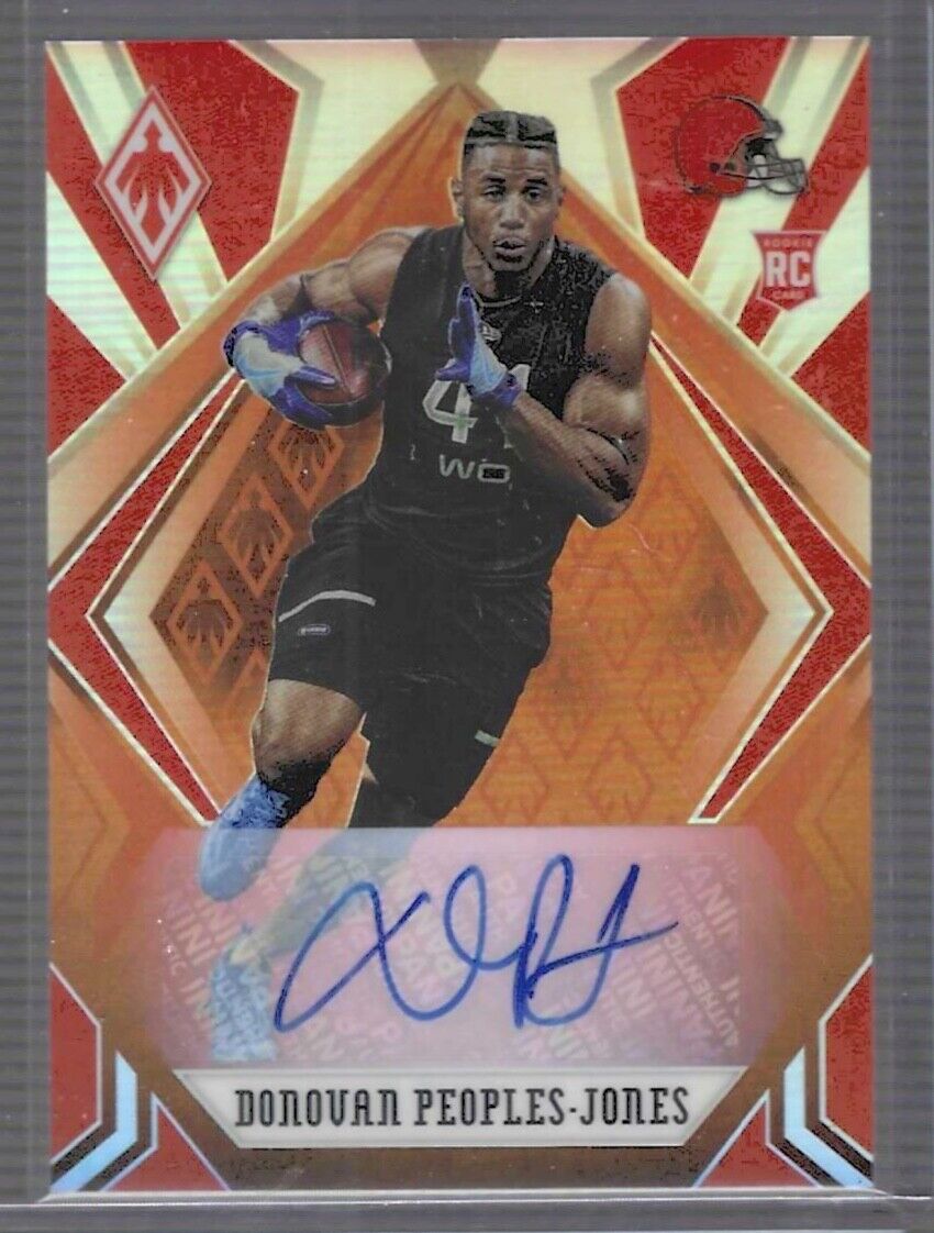 DONOVAN PEOPLES-JONES 2020 PANINI PHOENIX ORANGE PRIZM ROOKIE AUTO RC #D 29/50