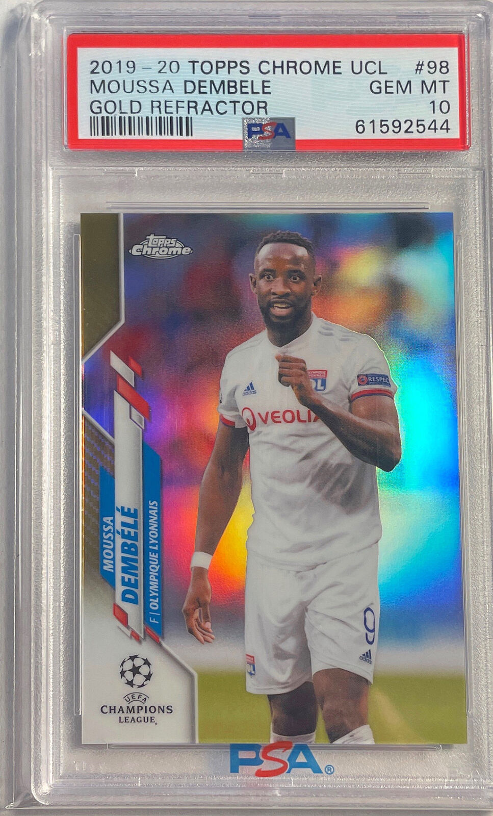 MOUSSA DEMBELE 2019-20 TOPPS CHROME UCL GOLD REFRACTOR #D 24/50 PSA 10 GEM POP 3