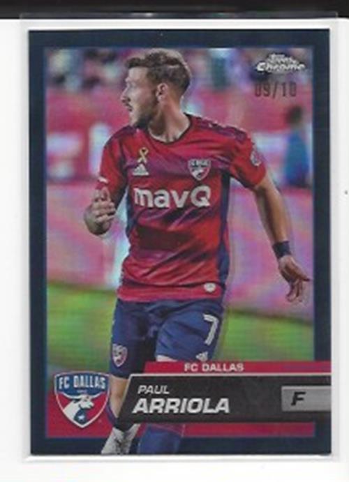 PAUL ARRIOLA 2023 TOPPS CHROME MLS BLACK REFRACTOR #D 9/10