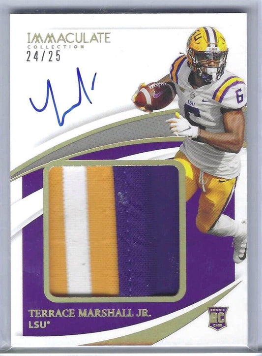 TERRACE MARSHALL JR 2021 PANINI IMMACULATE COLLEGIATE RPA PATCH AUTO RC #D 24/25