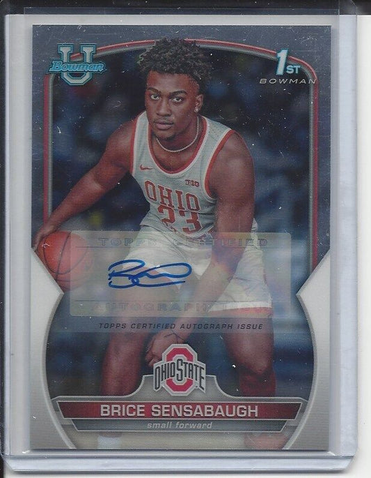 BRICE SENSABAUGH 2023 BOWMAN CHROME UNIVERSITY OHIO STATE 1ST ROOKIE AUTO RC
