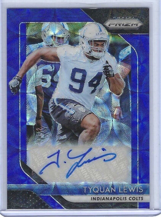 TYQUAN LEWIS 2018 PANINI PRIZM BLUE SCOPE PRIZM ROOKIE AUTO RC #D 87/99