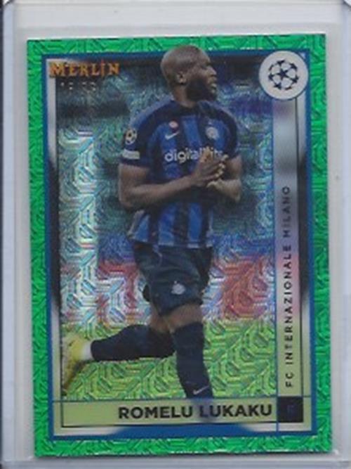 ROMELU LUKAKU 2022-23 TOPPS MERLIN CHROME GREEN MOJO REFRACTOR #D 18/99