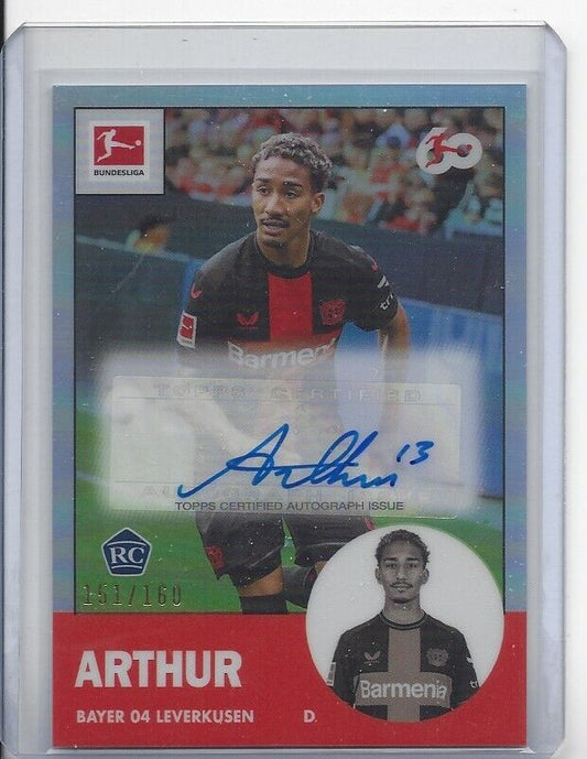 ARTHUR 2023-24 TOPPS CHROME BUNDESLIGA 1963 ANNIVERSARY REFRACTOR AUTO #D /160