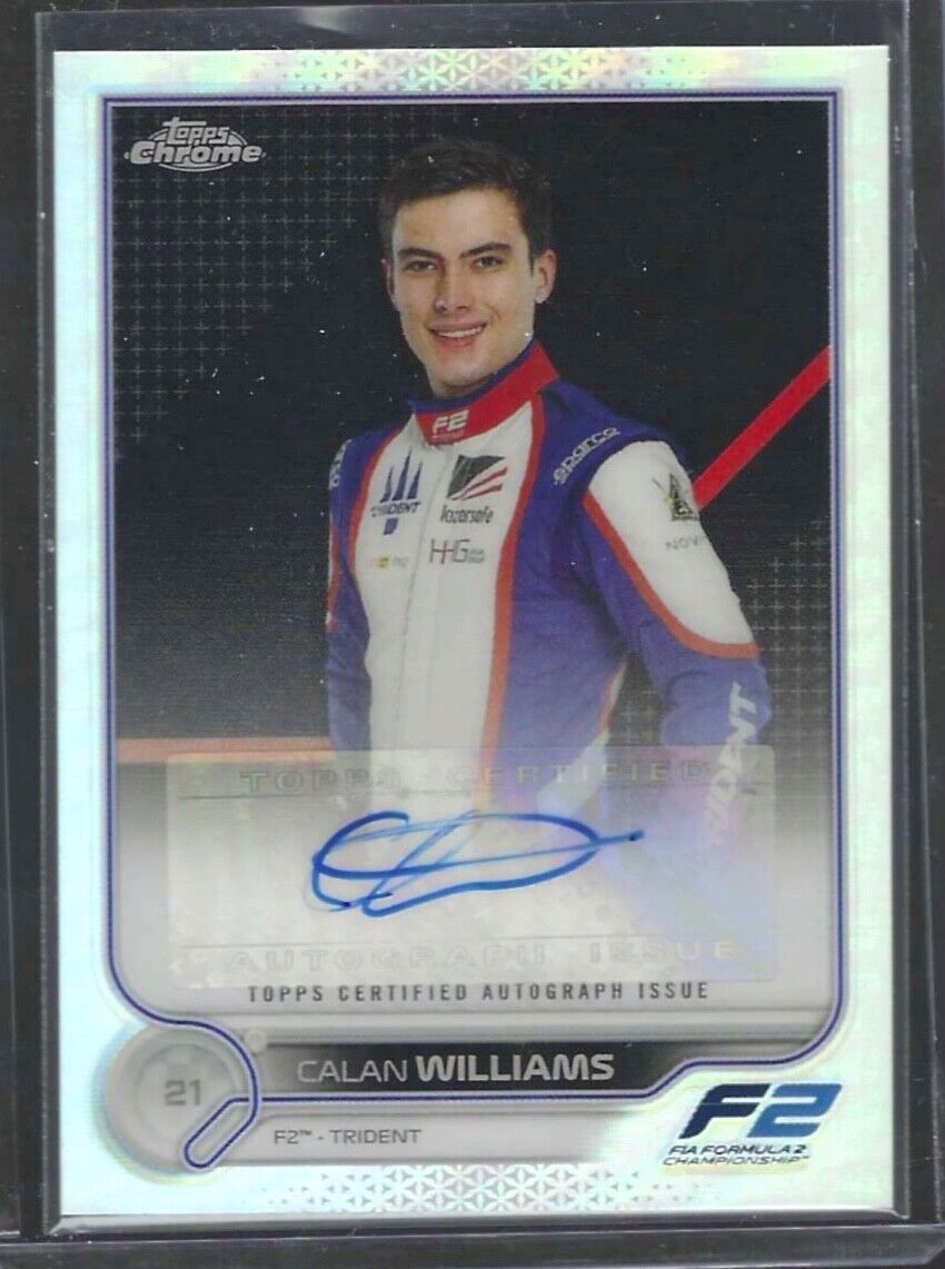 CALAN WILLIAMS 2022 TOPPS CHROME F1 PORTRAIT REFRACTOR AUTO #CAC-CW