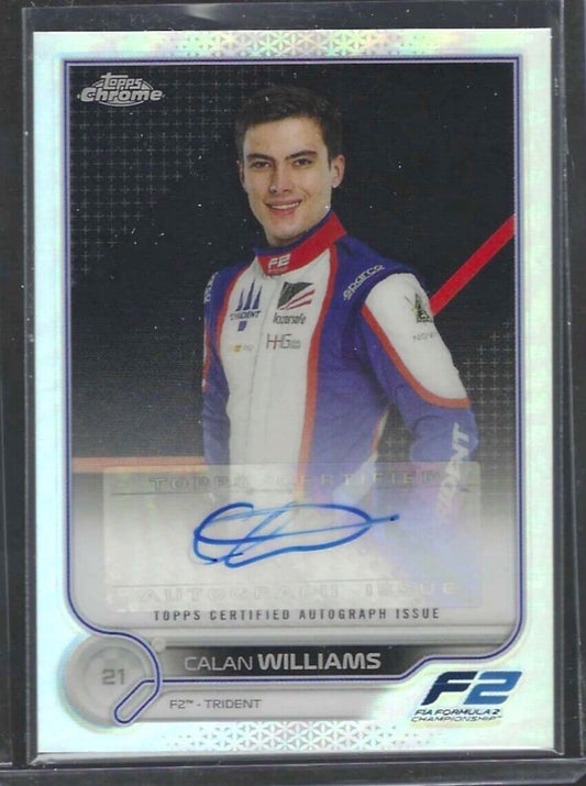 CALAN WILLIAMS 2022 TOPPS CHROME F1 PORTRAIT REFRACTOR AUTO #CAC-CW