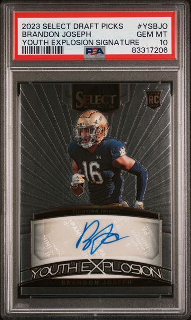 BRANDON JOSEPH 2023 SELECT DRAFT PICKS YOUTH EXPLOSION AUTO RC PSA 10 POP 1/1
