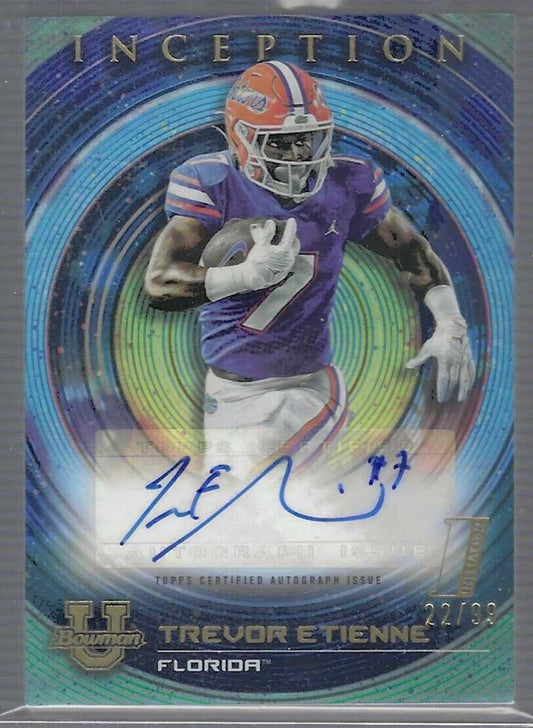 TREVOR ETIENNE 2022 BOWMAN UNIVERSITY INCEPTION BLUE INITIATION AUTO #D 22/99