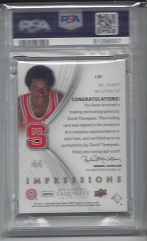 DAVID THOMPSON 2012 UD EXQUISITE IMPRESSIONS INSCRIBED AUTO /20 PSA 10 POP 1/1
