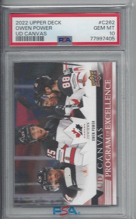 OWEN POWER 2021 UPPER DECK YOUNG GUNS CANVAS JUNIORS RC #262 PSA 10 GEM POP 15