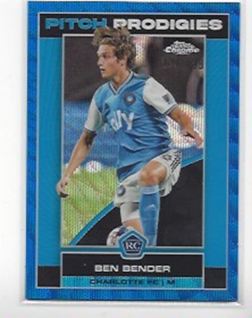 BEN BENDER 2023 TOPPS CHROME MLS PITCH PRODIGIES BLUE WAVE REFRACTOR RC #D /199