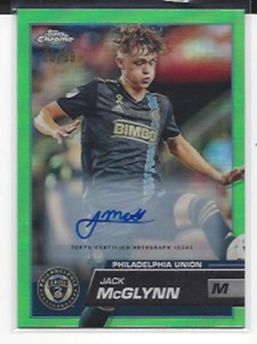 JACK MCGLYNN 2023 TOPPS CHROME MLS GREEN REFRACTOR AUTO #D 25/99