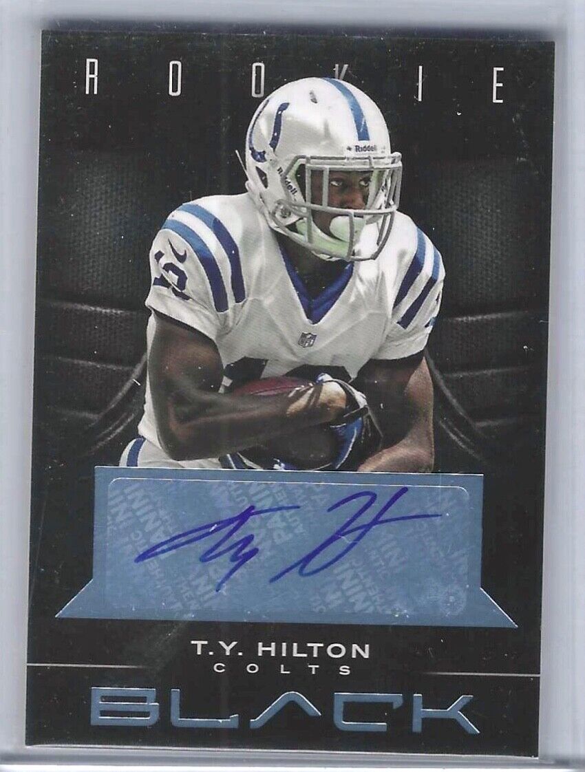 TY HILTON 2012 PANINI BLACK PLATINUM BLUE ROOKIE AUTO RC #D 09/49