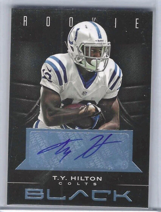 TY HILTON 2012 PANINI BLACK PLATINUM BLUE ROOKIE AUTO RC #D 09/49
