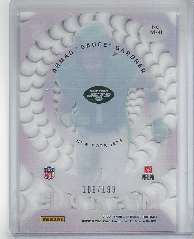 AHMAD SAUCE GARDNER 2022 PANINI ILLUSIONS MYSTIQUE RED ACETATE #D 106/199