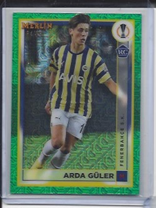 ARDA GULER 2022-23 TOPPS MERLIN CHROME GREEN MOJO REFRACTOR RC #D 84/99