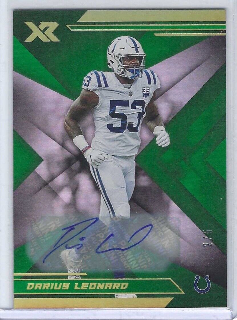 DARIUS LEONARD 2019 PANINI XR GREEN FOIL AUTO #D 2/5