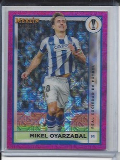 MIKEL OYARZABAL 2022-23 TOPPS MERLIN CHROME PINK MOJO REFRACTOR #D 122/275