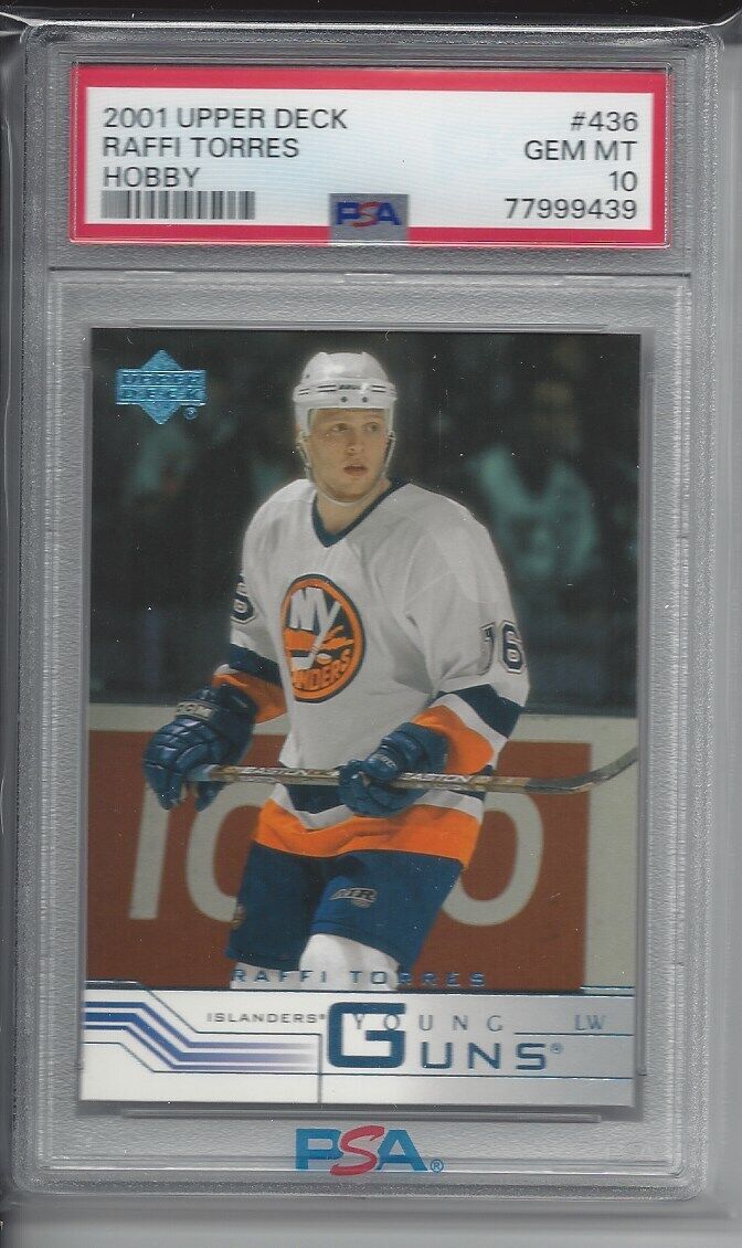 RAFFI TORRES 2001 UPPER DECK YOUNG GUNS TRUE ROOKIE RC #436 PSA 10 GEM MT POP 7