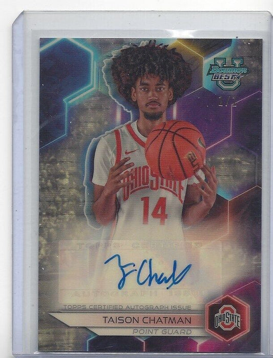 TAISON CHATMAN 2023 BOWMAN'S BEST UNIVERSITY SUPERFRACTOR AUTO OHIO STATE #D 1/1