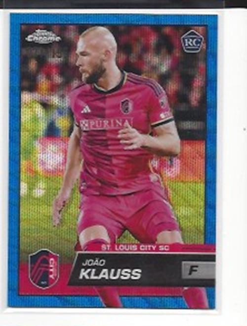 JOAO KLAUSS 2023 TOPPS CHROME MLS BLUE WAVE ROOKIE REFRACTOR RC #D 21/199