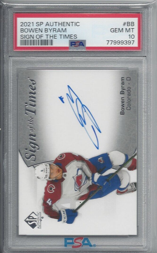 BOWEN BYRAM 2021 SP AUTHENTIC SIGN OF THE TIMES AUTO RC PSA 10 GEM MINT POP 1/1