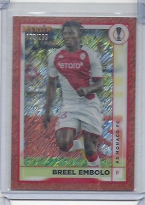 BREEL EMBOLO 2022-23 TOPPS MERLIN CHROME ROSE GOLD SHIMMER REFRACTOR #D 122/299