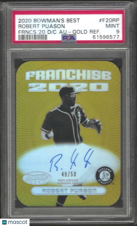 ROBERT PUASON 2020 BOWMANS BEST GOLD REFRACTOR FRANCHISE AUTO /50 PSA 9 POP 2