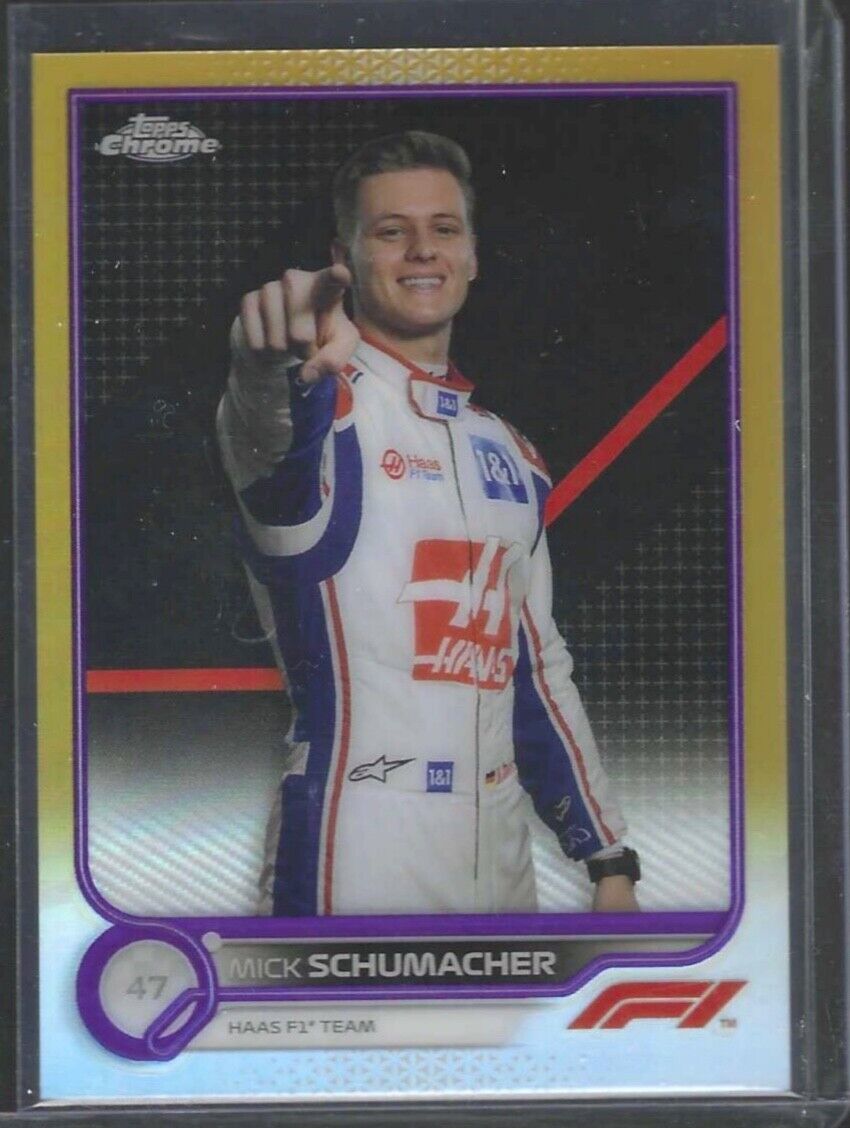 MICK SCHUMACHER 2022 TOPPS CHROME F1 PURPLE GOLD PORTRAIT REFRACTOR #69
