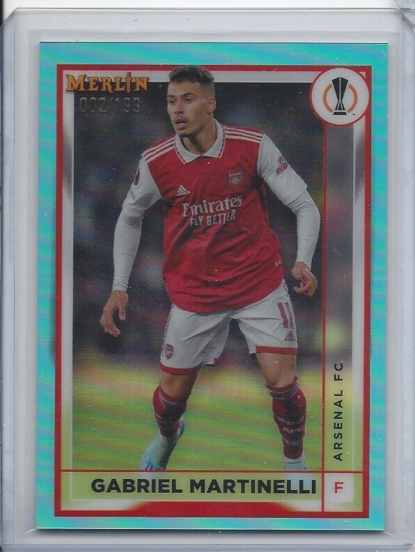 GABRIEL MARTINELLI 2022-23 TOPPS MERLIN CHROME AQUA REFRACTOR #D 2/199