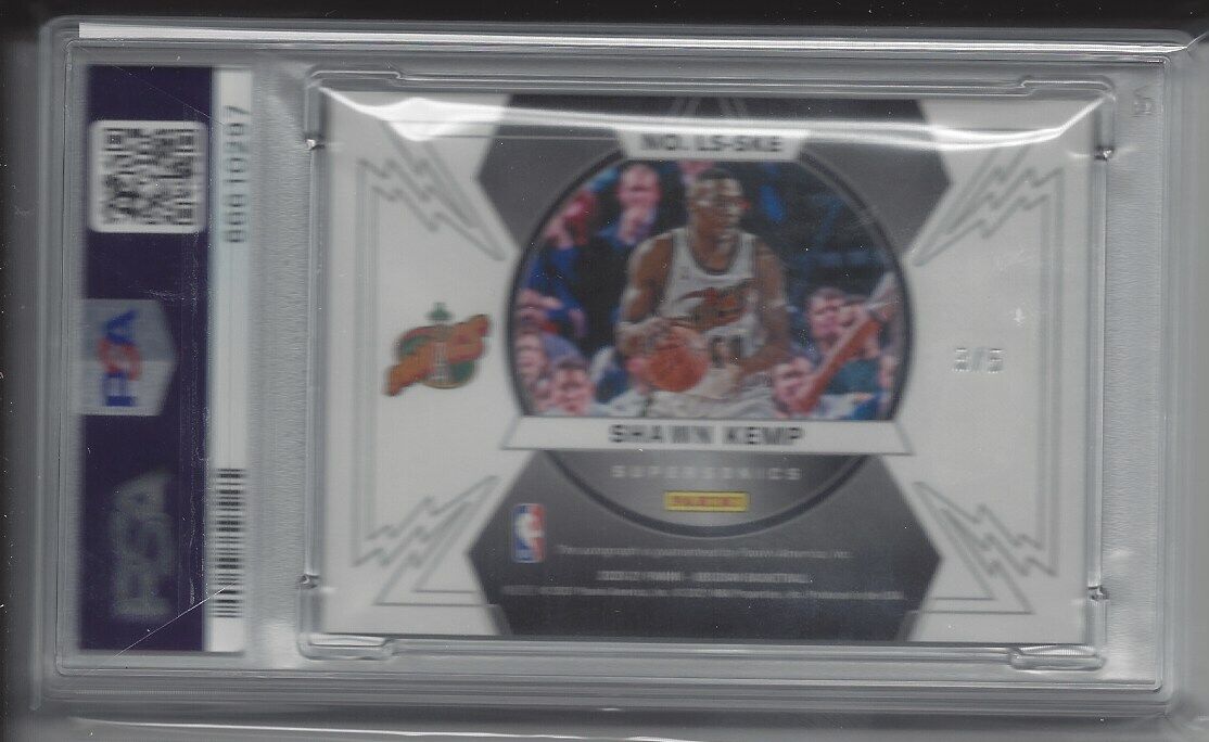 SHAWN KEMP 2020-21 OBSIDIAN LIGHTNING STRIKE ETCH RED AUTO #D 3/5 PSA 10 GEM MT