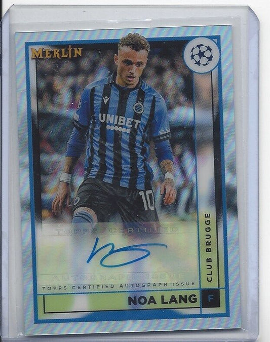 NOA LANG 2022-23 TOPPS MERLIN CHROME CLUB BRUGGE REFRACTOR AUTO