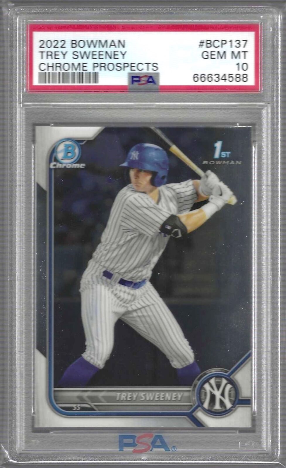 TREY SWEENEY 2022 BOWMAN CHROME 1ST PROSPECT #BCP-137 PSA 10 GEM MINT