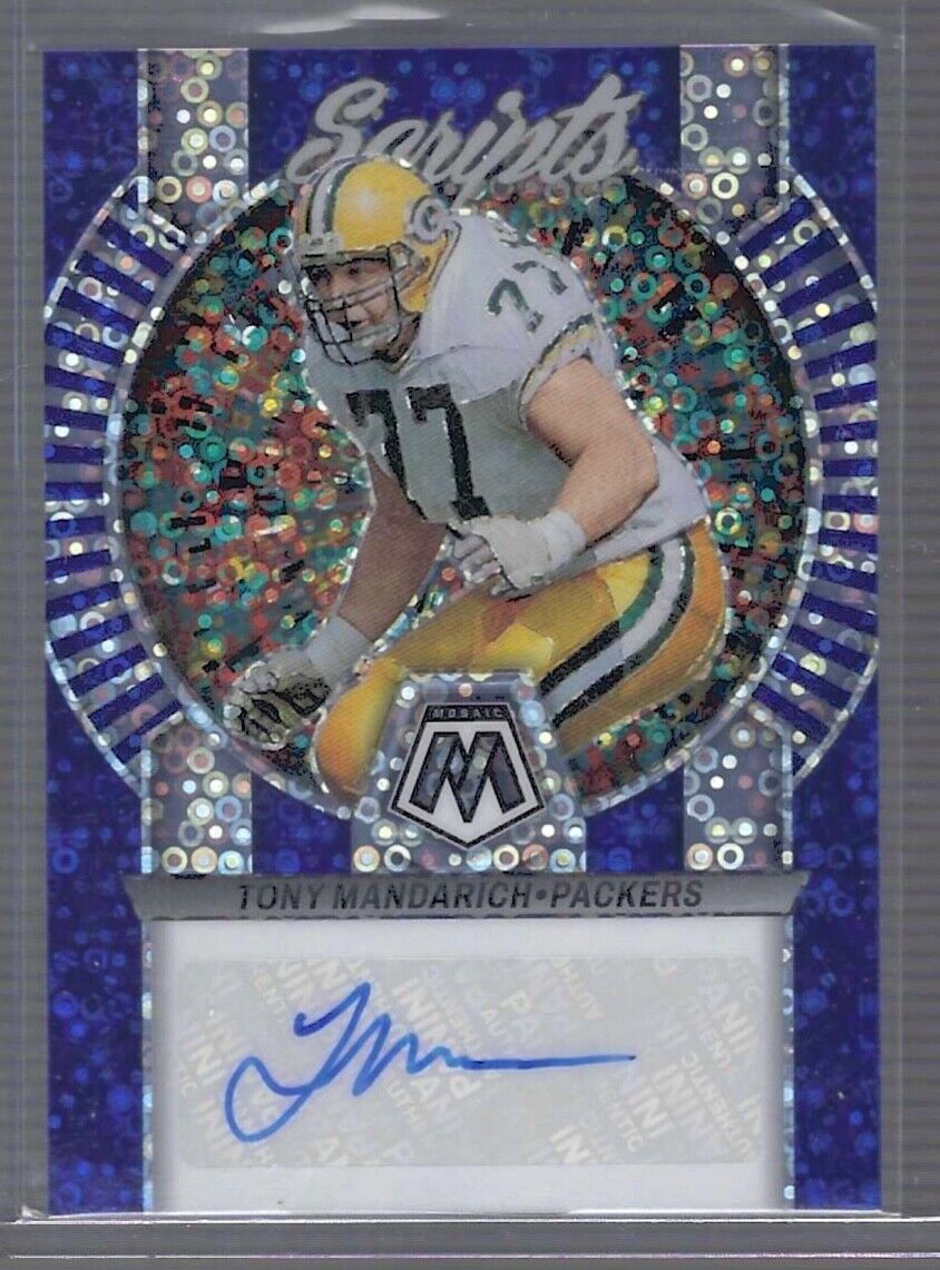 TONY MANDARICH 2023 PANINI MOSAIC BLUE DISCO PRIZM SCRIPTS AUTO #S39
