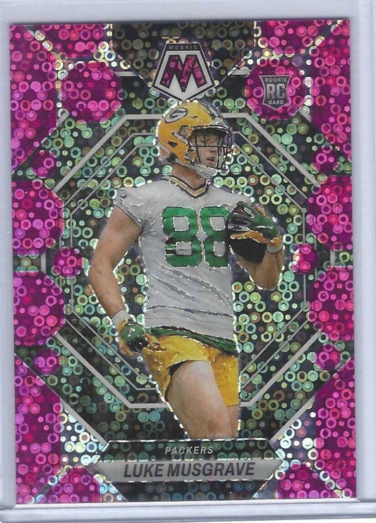 LUKE MUSGRAVE 2023 PANINI MOSAIC PINK DISCO PRIZM ROOKIE RC #D 07/20