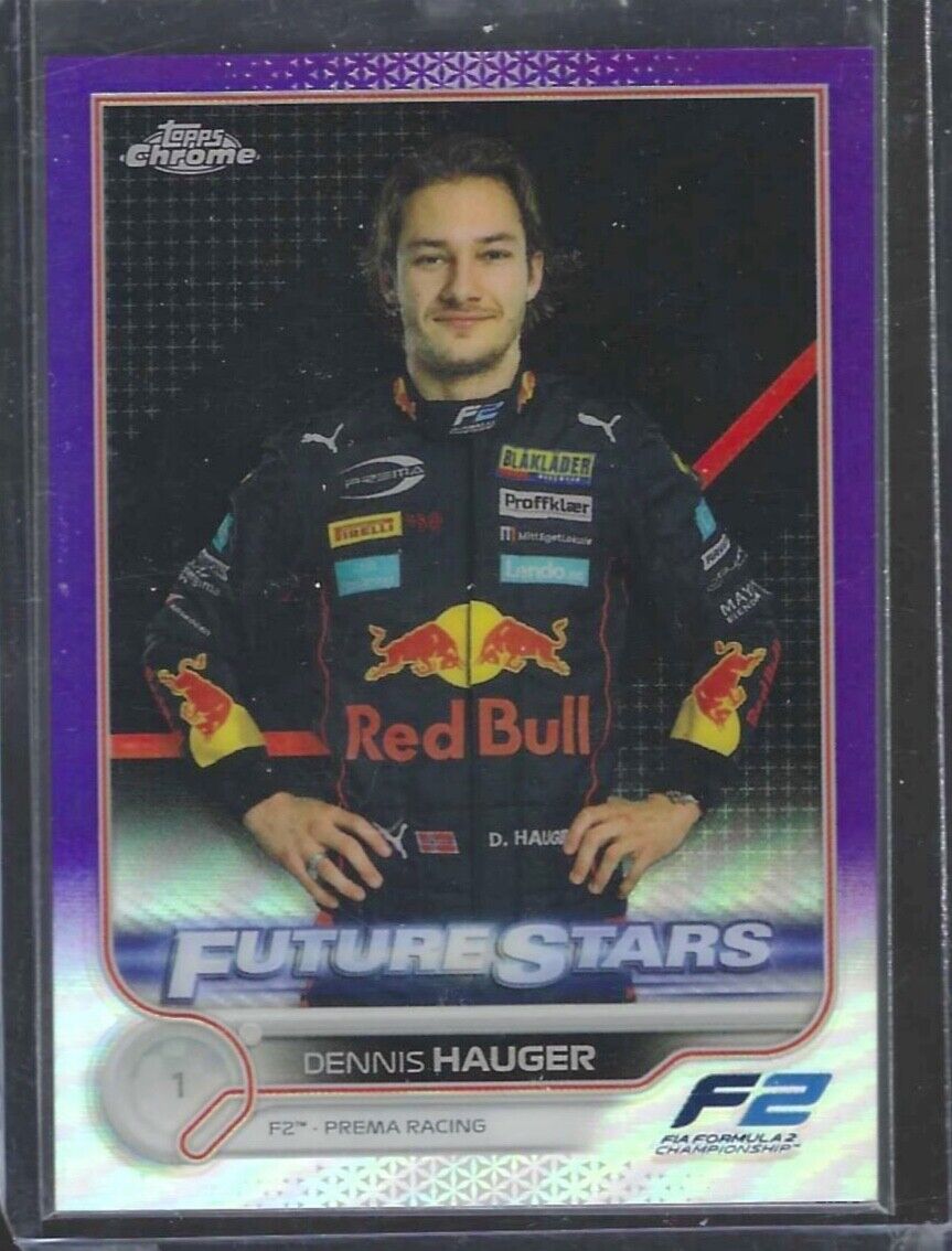 DENNIS HAUGER 2022 TOPPS CHROME F1 PURPLE REFRACTOR FUTURE STARS #D /399