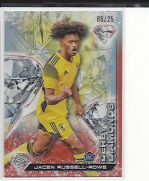 JACEN RUSSELL-ROWE 2023 TOPPS CHROME MLS DERBY DIAMONDS ORANGE REFRACTOR RC /25