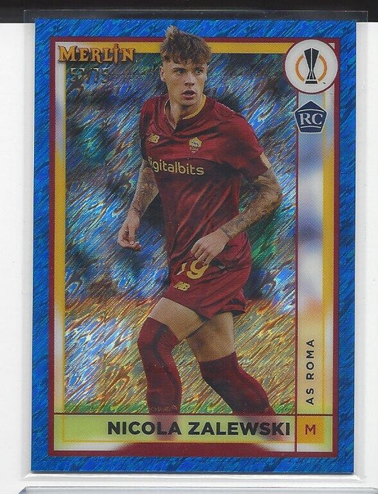 NICOLA ZALEWSKI 2022-23 TOPPS MERLIN CHROME BLUE SHIMMER REFRACTOR RC #D 57/75