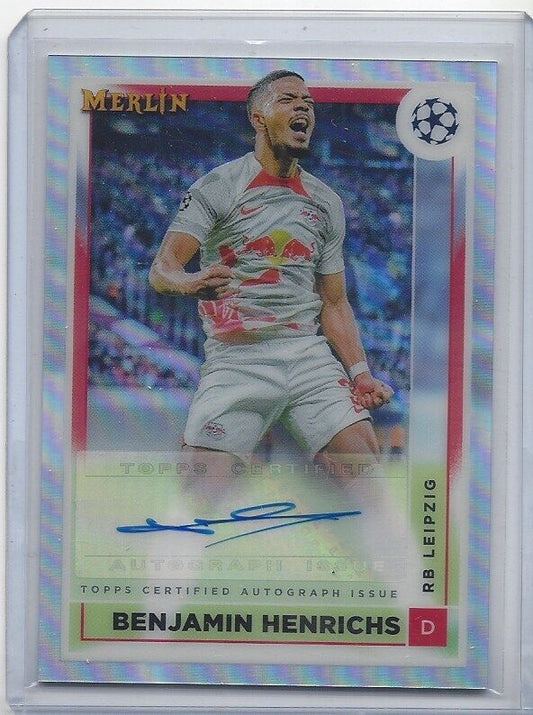 BENJAMIN HENRICHS 2022-23 TOPPS MERLIN CHROME REFRACTOR AUTO