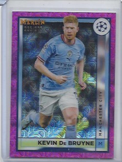KEVIN DE BRUYNE 2022-23 TOPPS MERLIN CHROME PINK MOJO REFRACTOR #D 235/275